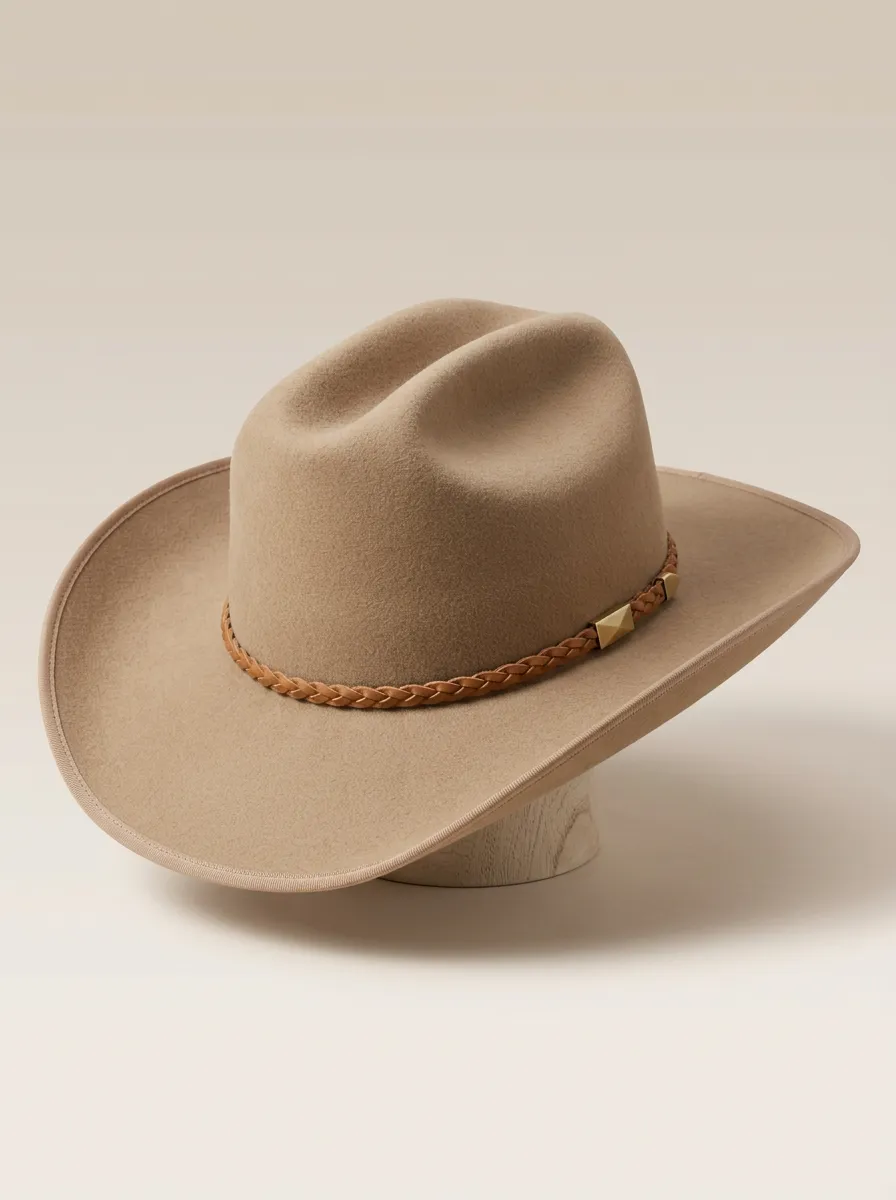 Classic Earth Tone Cowboy Hat with Braided Band