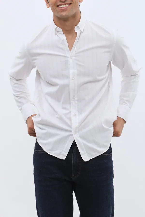 Oxford Striped Cotton Men's Button Down Shirt