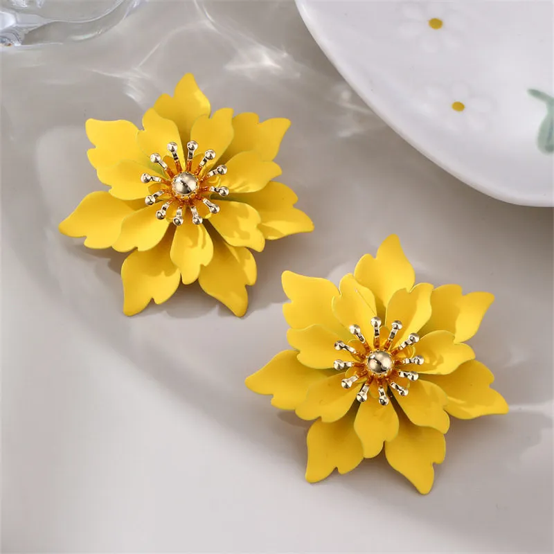 Minimal Floral Statement Earrings