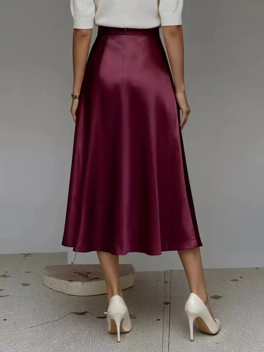 Everyday Satin Midi Skirt