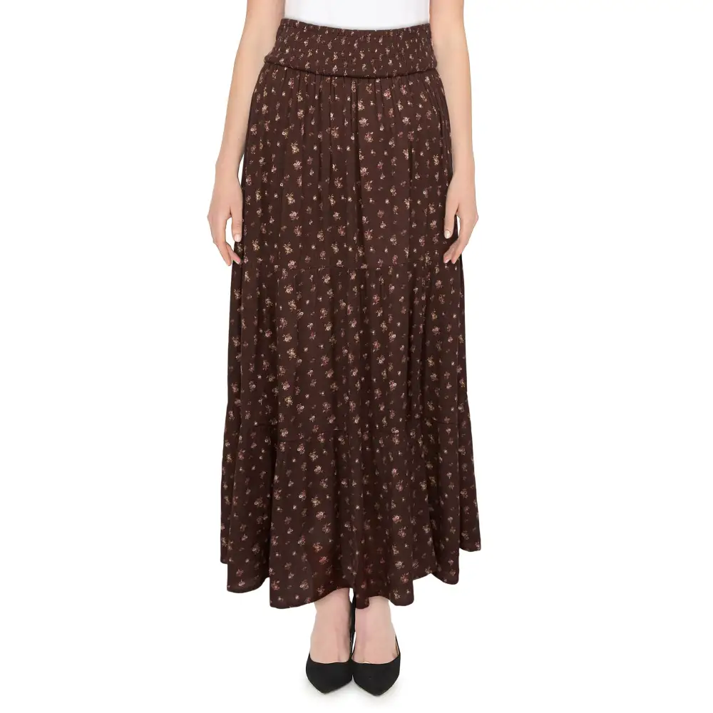Floral Rayon Boho Midi Skirt