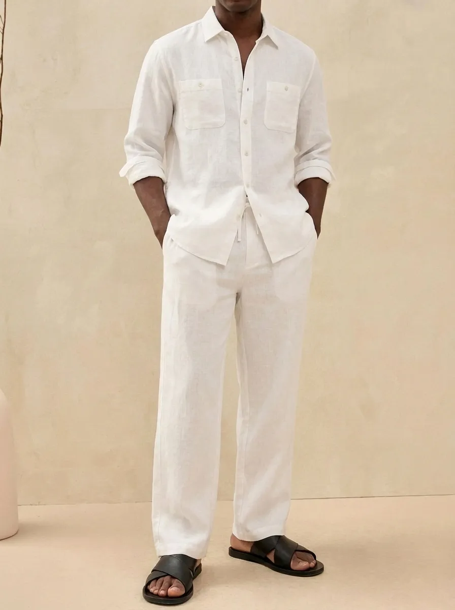 Tailored Cotton Linen Pants