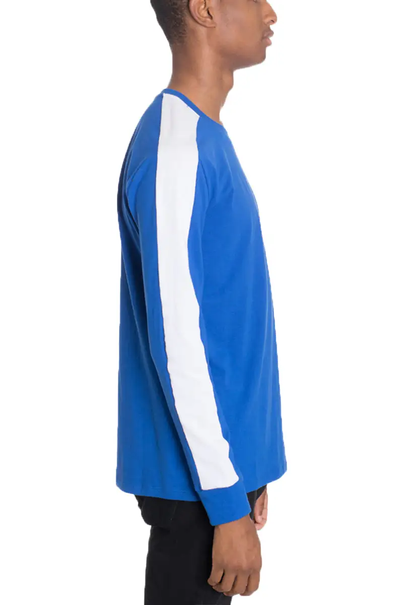 Long-sleeved color-blocked T-shirt