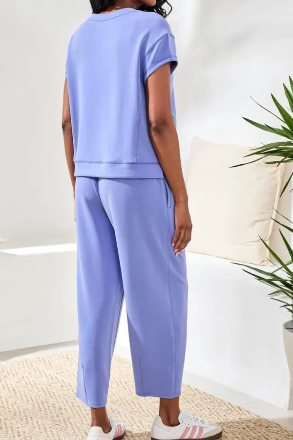 Comfortable Everyday Pajama Set Baja Blue