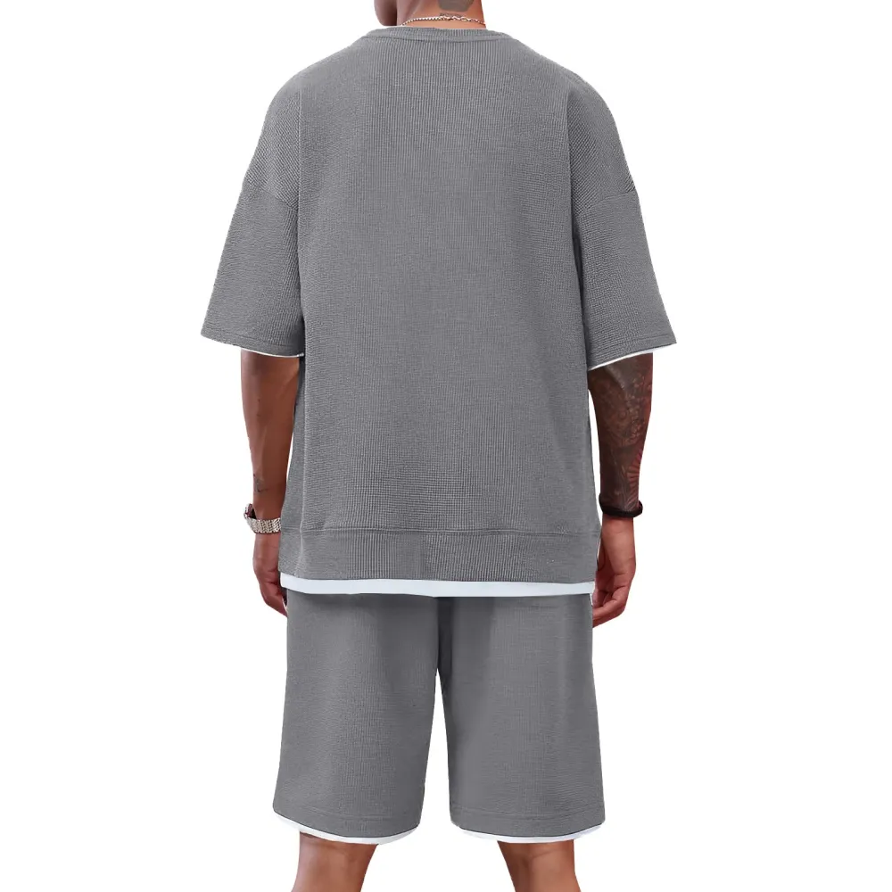 Men's Short-Sleeve T-Shirt & Drawstring Short Set Tank Top & Short 2-Piece Set