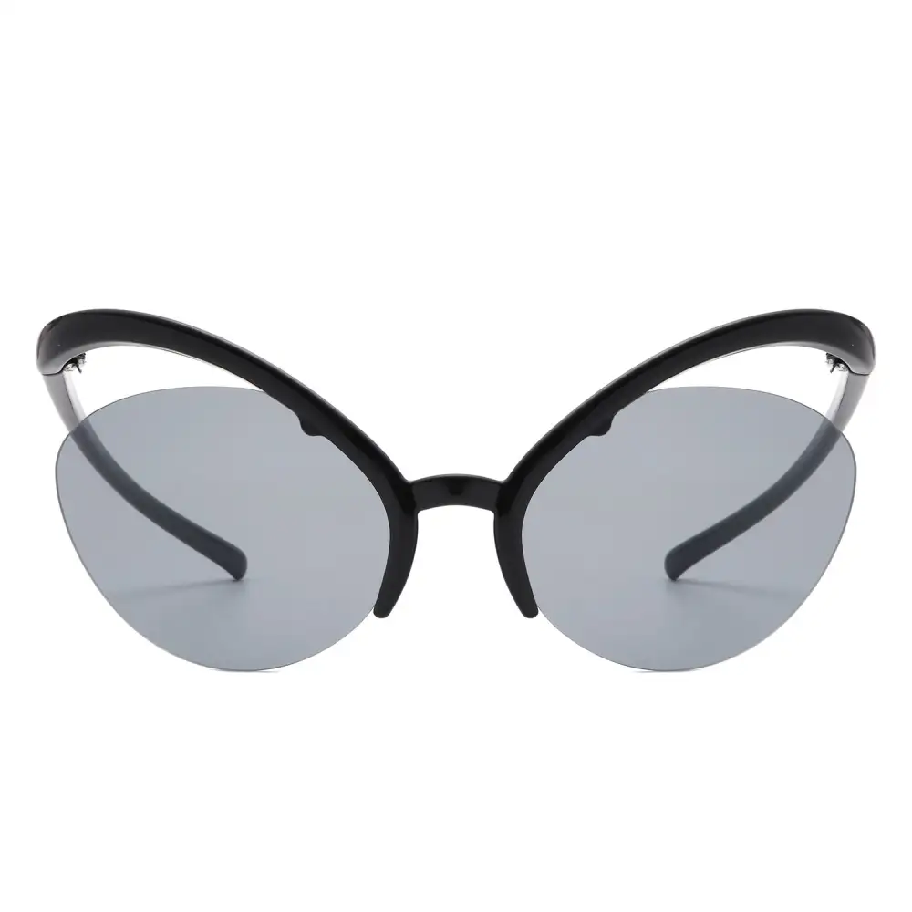 Rimless Futuristic Oval Irregular Cat-Eye Sunglasses