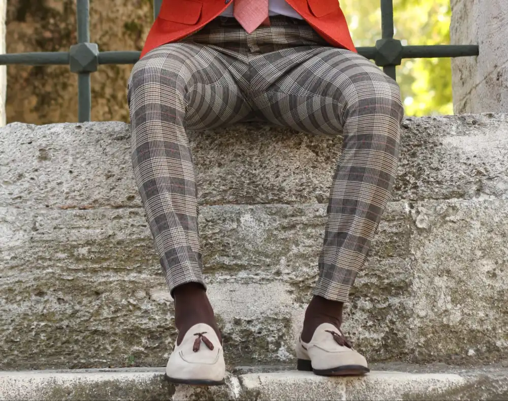 Refined Urban Slim Fit Plaid Tailored Trousers