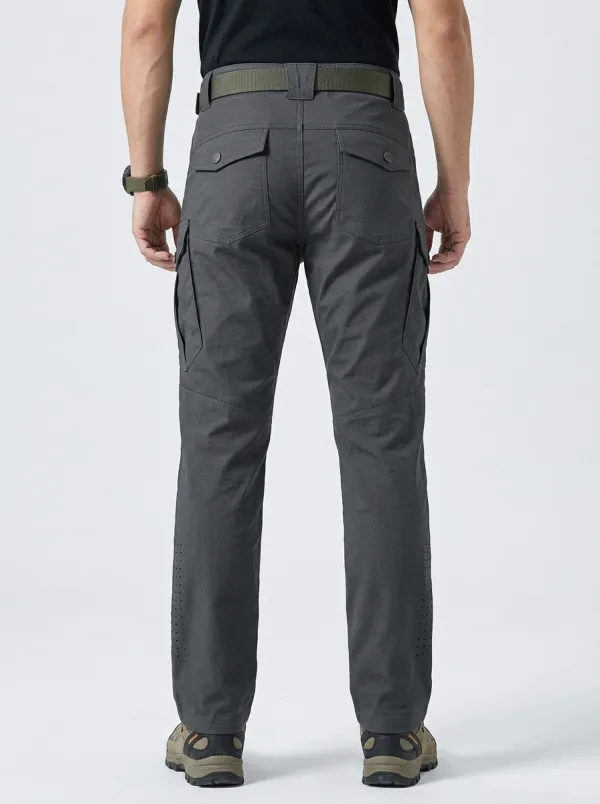 Men's Tactical Cargo-Pocket Articulated-Knee Knee-Panel Grid-Weave Cargo Pants