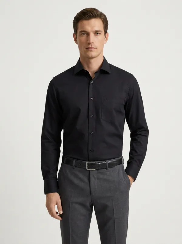 Men's Non-Iron Cotton Light Blue Solid Formal Shirt