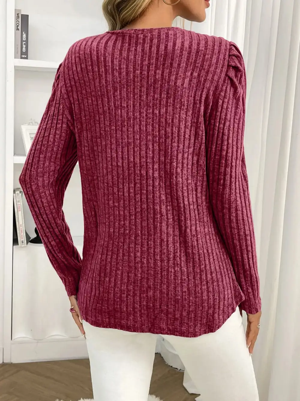 Round Neck Puff Sleeve T-Shirt