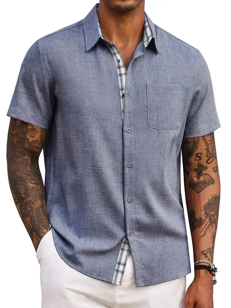 Plaid Collar Detail Shirt