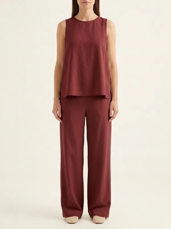 Women's Sleeveless Tank And Wide-Leg Trouser Two-Piece Set