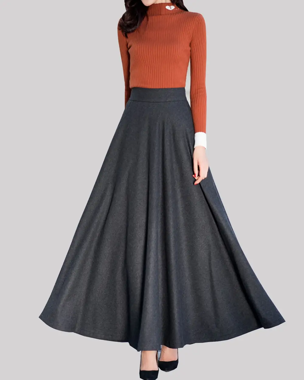 Everyday Pocketed Wool Maxi Skirt