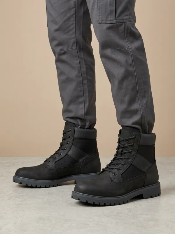 Unisex Tactical Style Topographic Pattern Print Work Boots