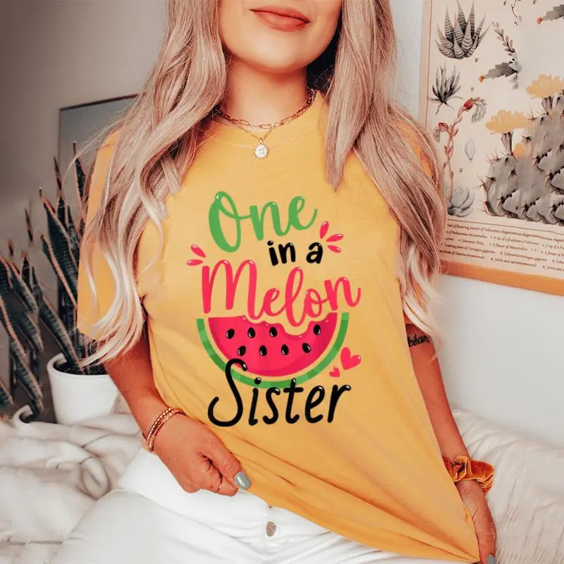 One In A Melon Sister 1St Birthday Party Family Matching Women's Oversized Comfort T-shirt