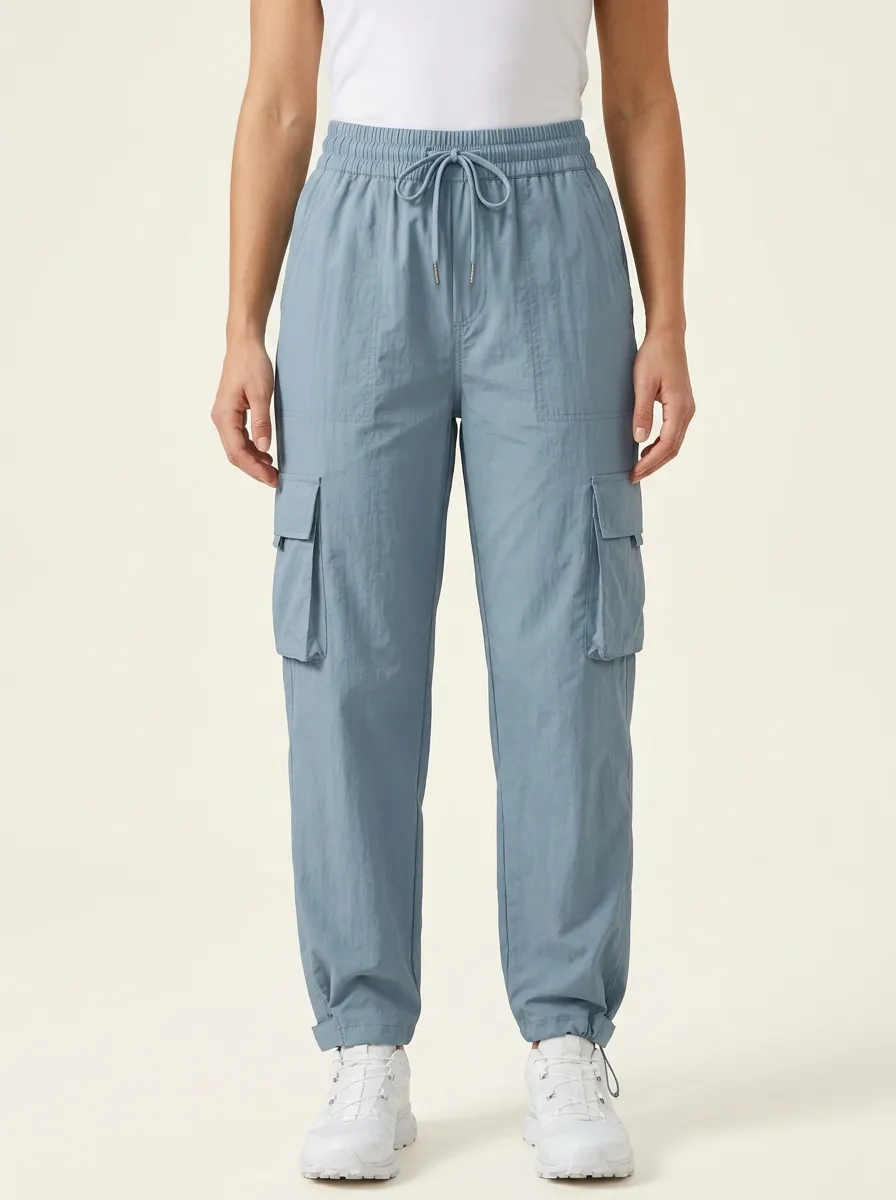 Multi-Pocket Pocket Elastic-Waist Casual Breathable Cargo Pants