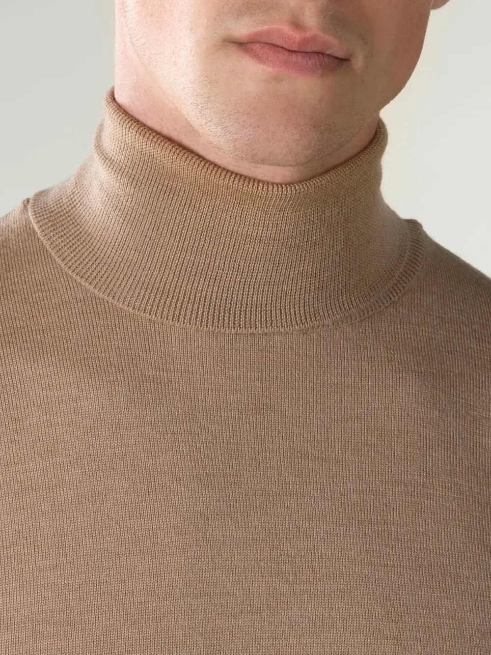 Cashmere Merino Blend Turtleneck Slim Fit Knit Construction Construction Turtleneck Sweater