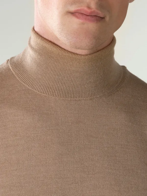 Cashmere Merino Blend Turtleneck Slim Fit Knit Construction Construction Turtleneck Sweater