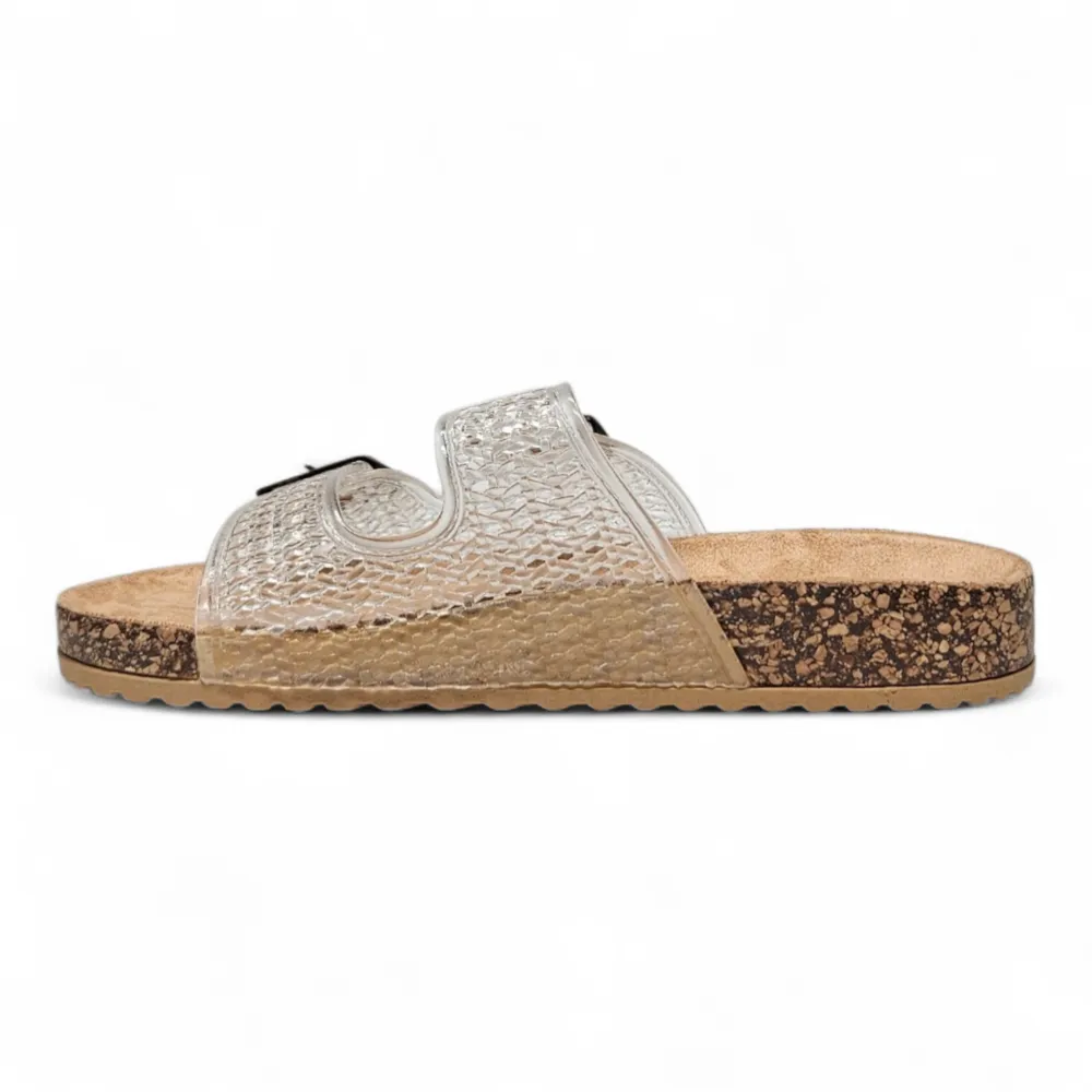 Mylove Jelly Double Buckle Band Footbed Sandals