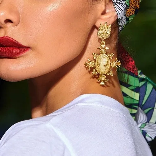 Vintage Resin Statement Earrings