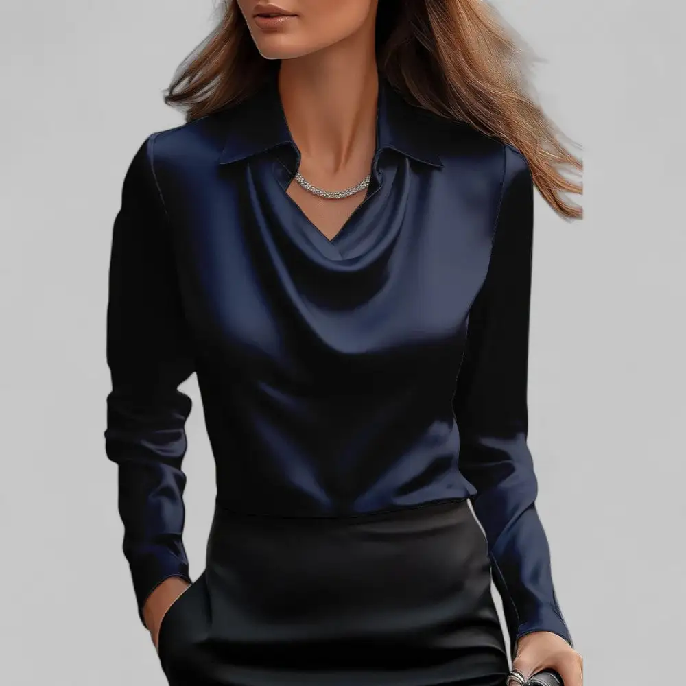 Long Sleeve Draped Blouse