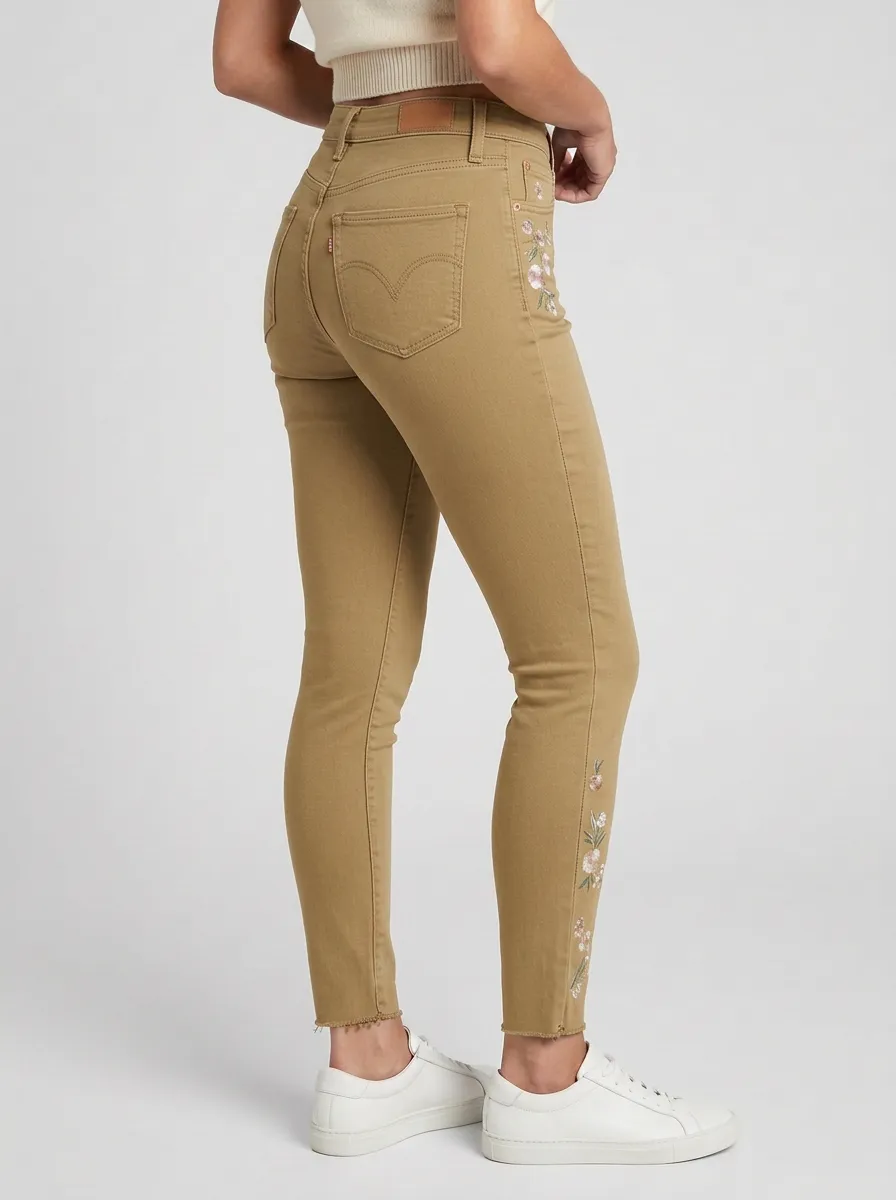 Women's Atlas Floral Embroidered Printed Slim Jeans