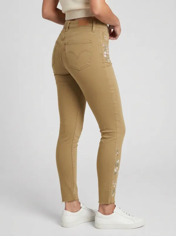 Women's Atlas Floral Embroidered Printed Slim Jeans