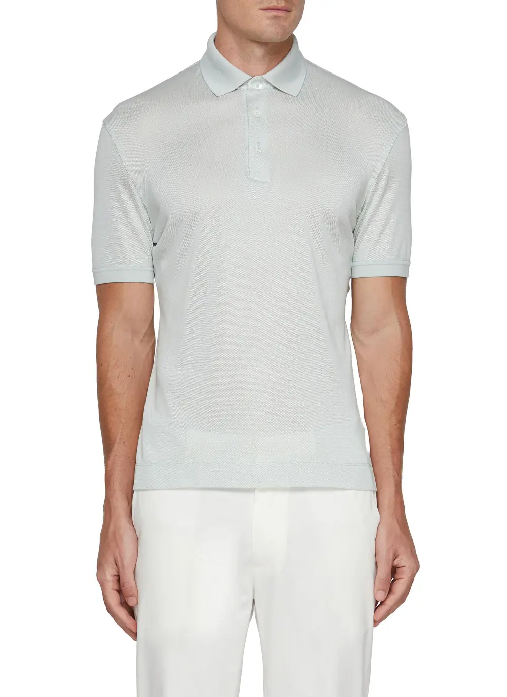 Soft And Comfortable Silk Light Blue Polo Shirt