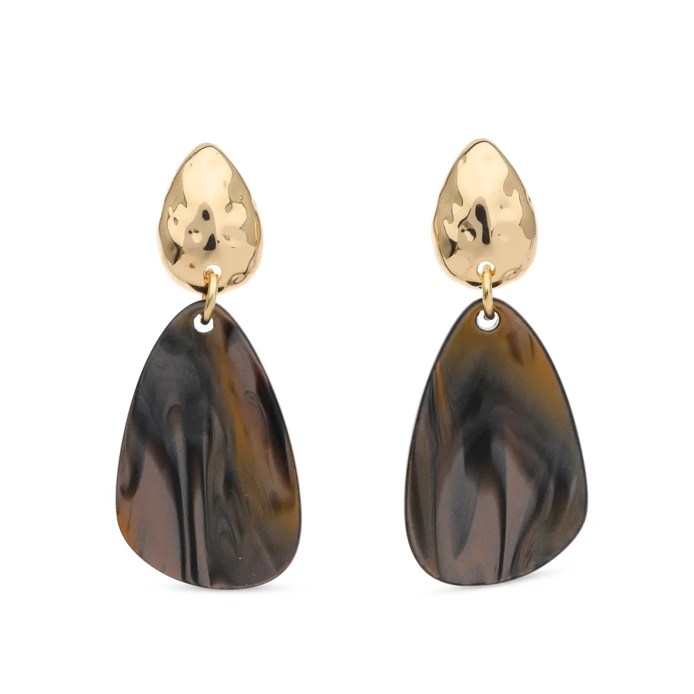 Earthy Disc Drop Earrings