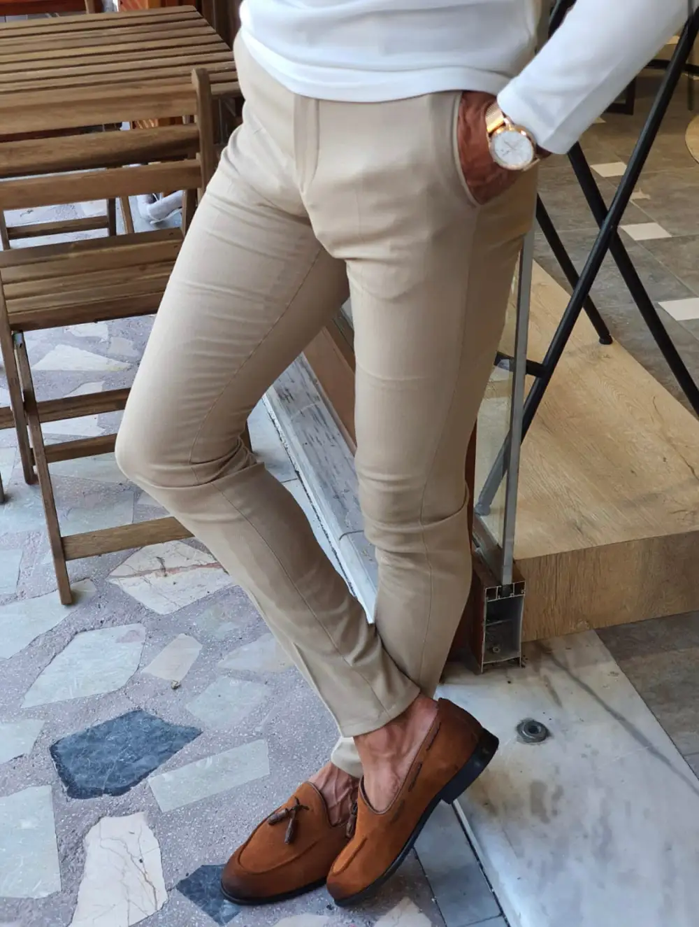Modern Formal Inspired Slim Fit Refined Tailored Trousers