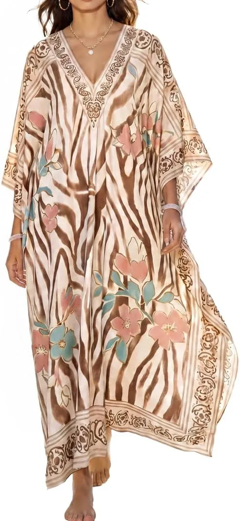 Women Moomoo Dress Beach Cover Ups for Women Long Kaftan Nightgown Muumuu Plus Size Caftan