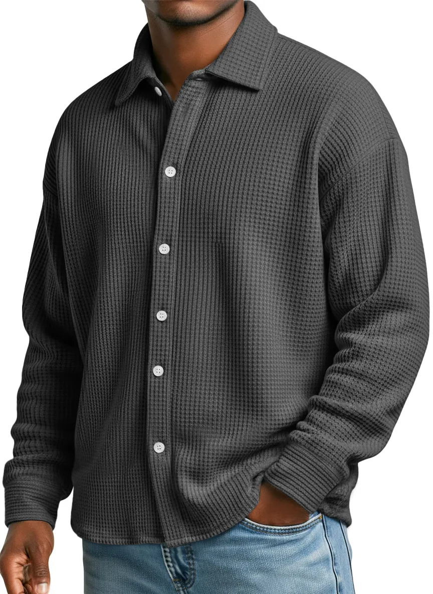 Textured Knit Long Sleeve Shirt