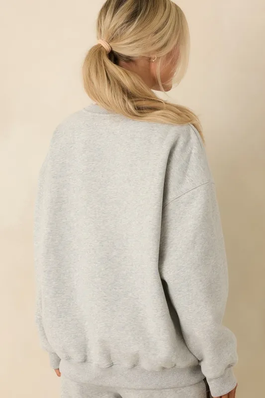 Heather Gray Graphic Crewneck Sweatshirt