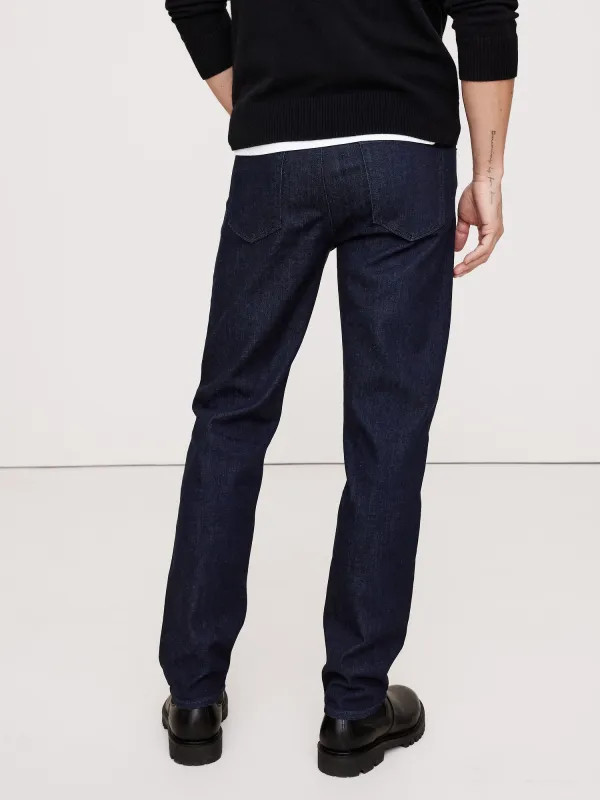 Men's  Rinse Dark Wash  Straight Soft Cotton Jeans