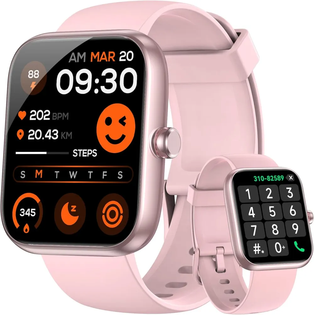 Smart Watch for Men Women with Alexa Built-in, Bluetooth Calling, 1.83'' HD Touch Screen Fitness Tracker with Heart Rate/Sleep Monitor, 120+ Sports Modes, IP68 Water-Resistant Watch for Android & iOS