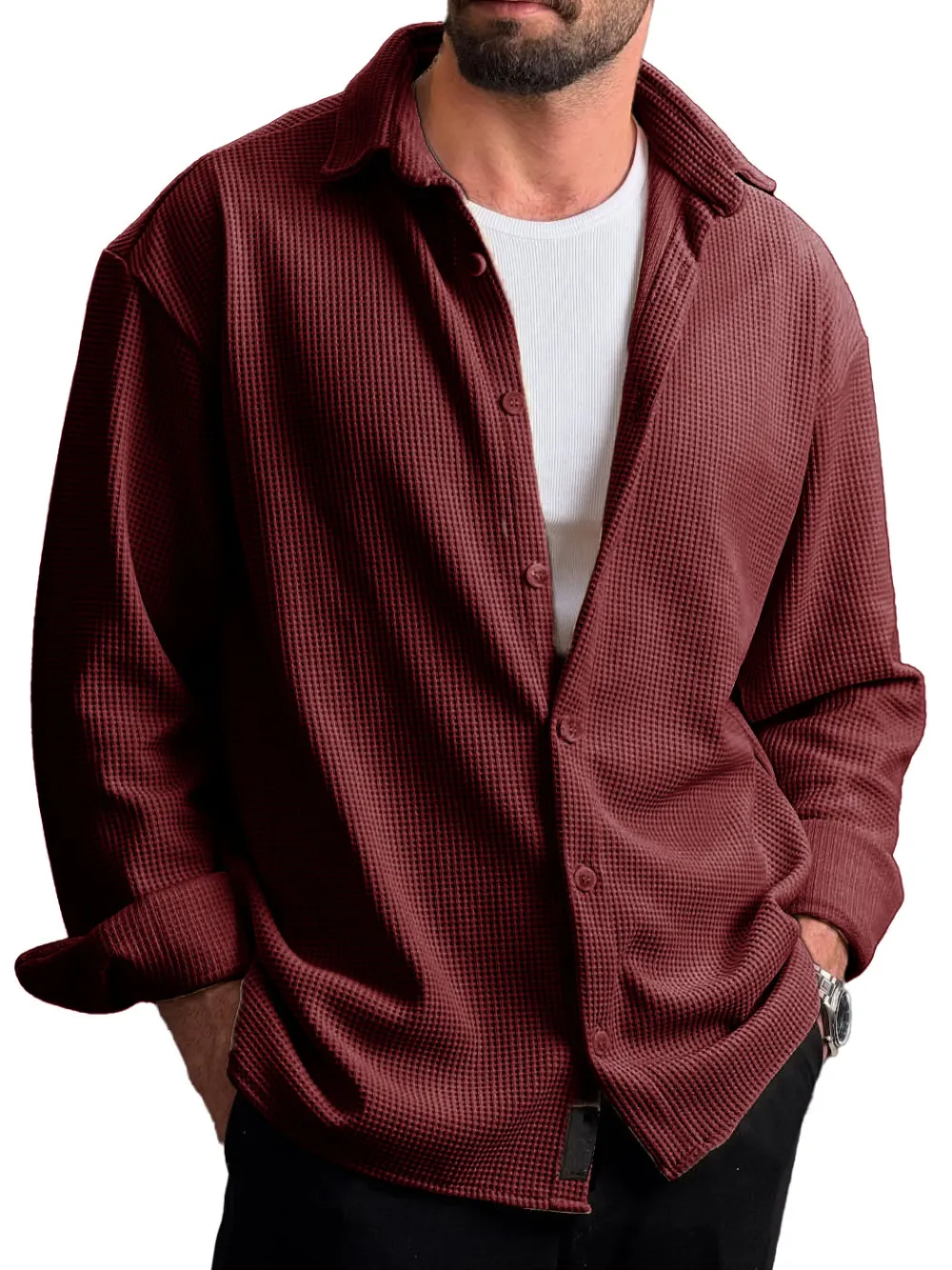 Heritage Textured Knit Camp Collar Shirt