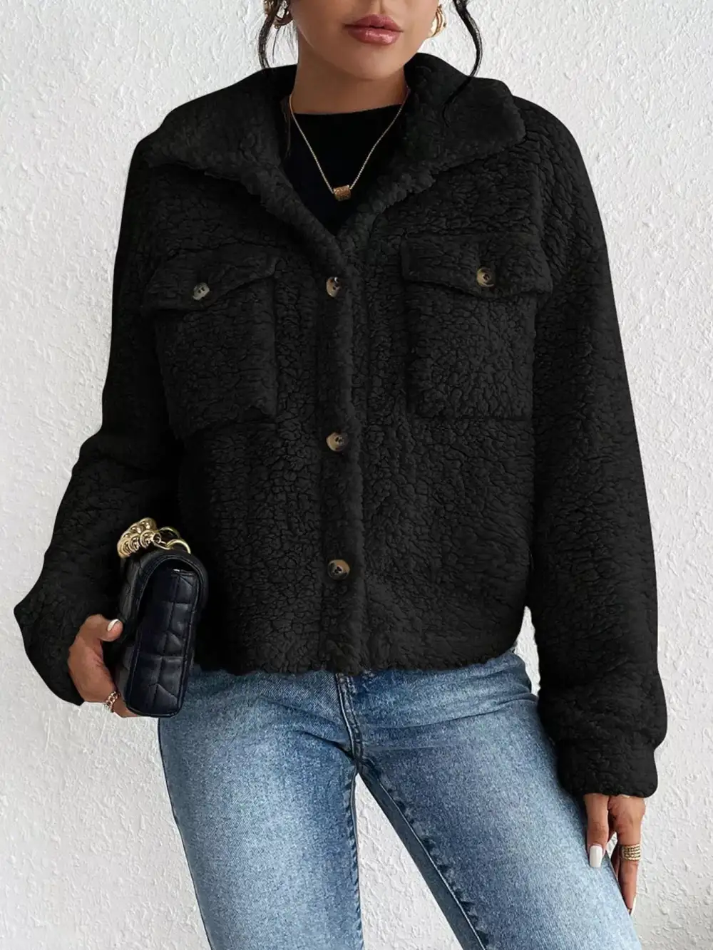 Cozy Sherpa Button-down Jacket
