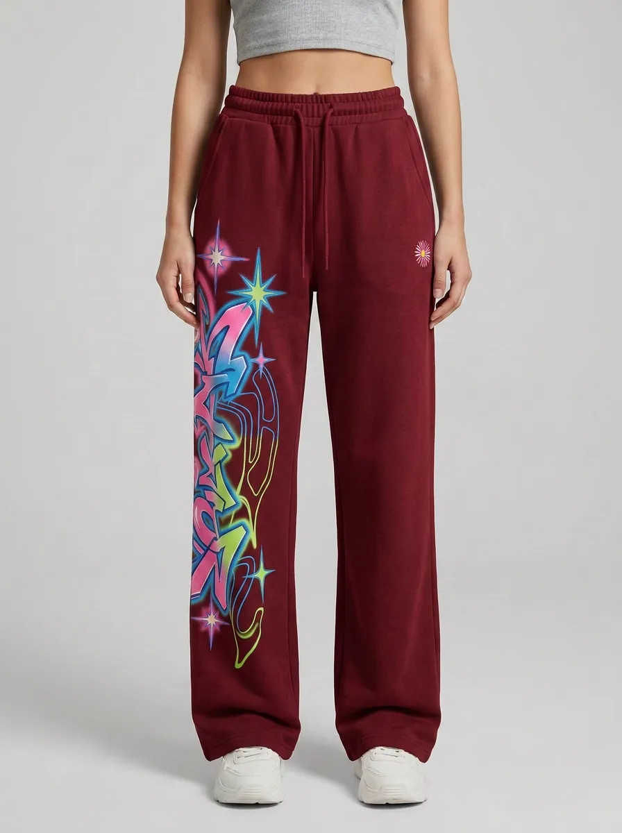 Women's Streetwear Y2K Graffiti Star Printed Sweatpants