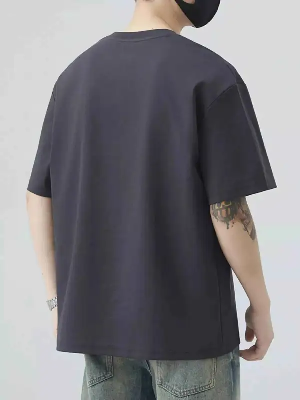 Letter Round Neck Half Sleeve T-Shirt