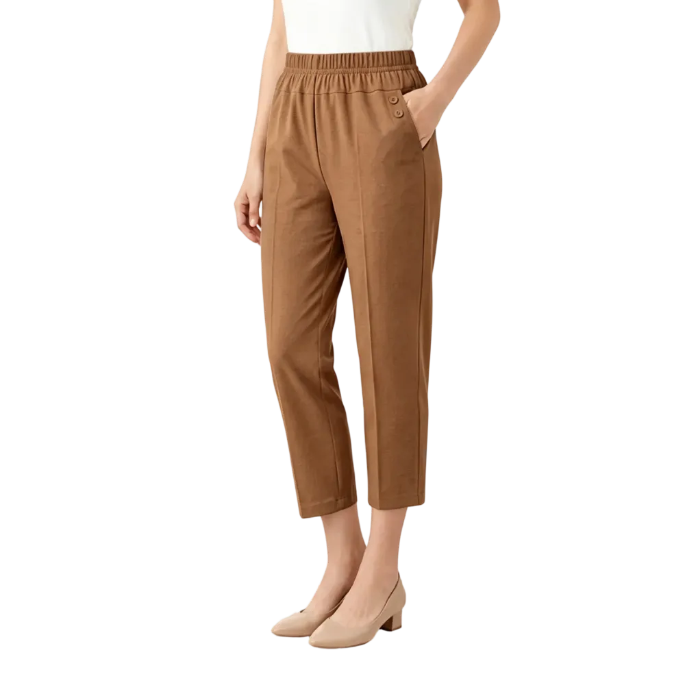 Ultra-Stretch High-Waist Pull-on Utility Capri Pants