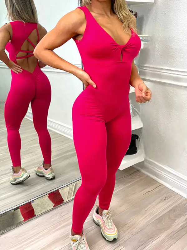 Backless Yoga Fitness Jumpsuit