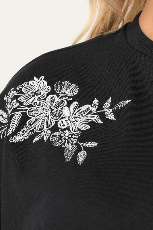 Black Embroidered Sweatshirt detail 2