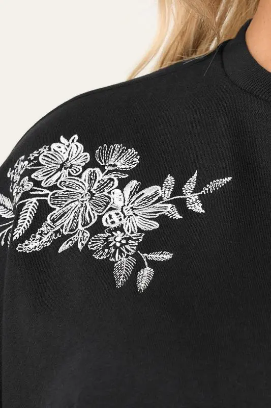 Black Embroidered Sweatshirt