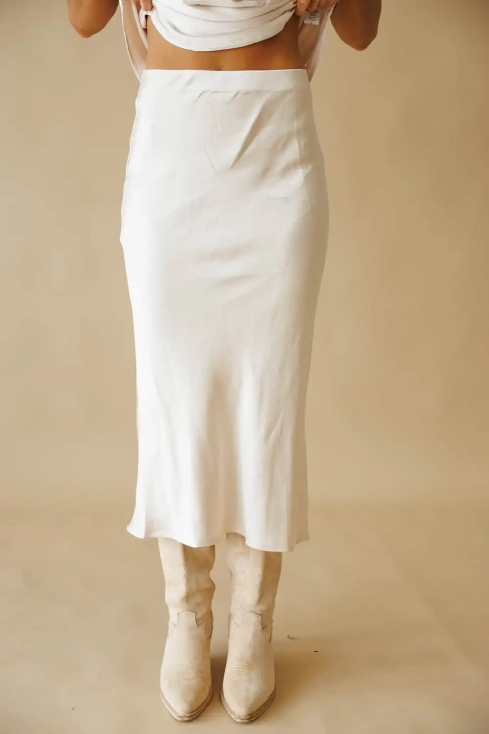 Modern Satin Midi Skirt
