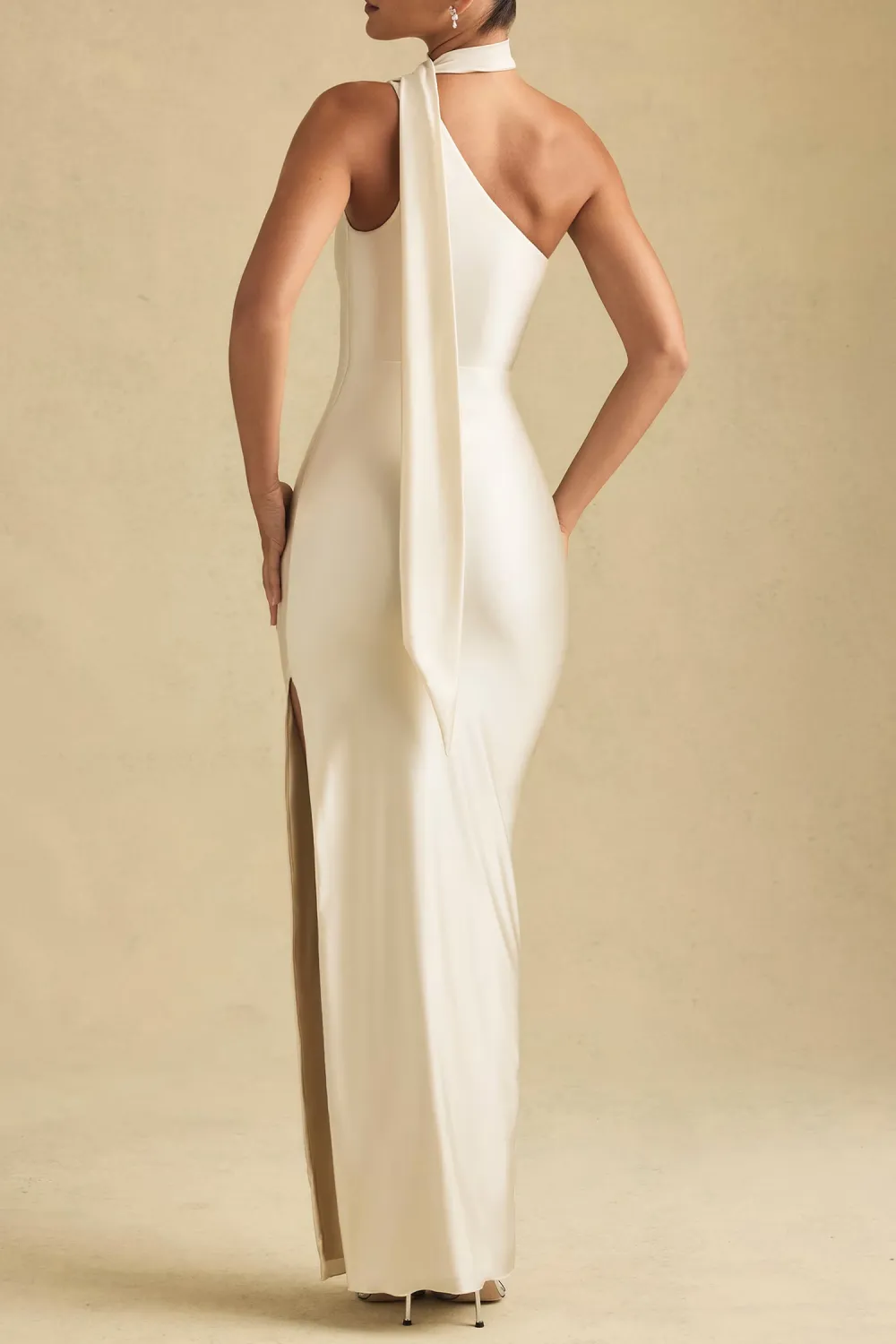 Elegant High-Shine Satin Long Dress For Women