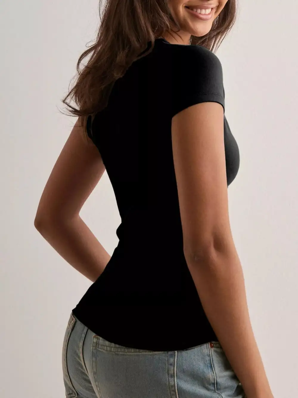 Clean-Lined Refined Short-Sleeve T-Shirt