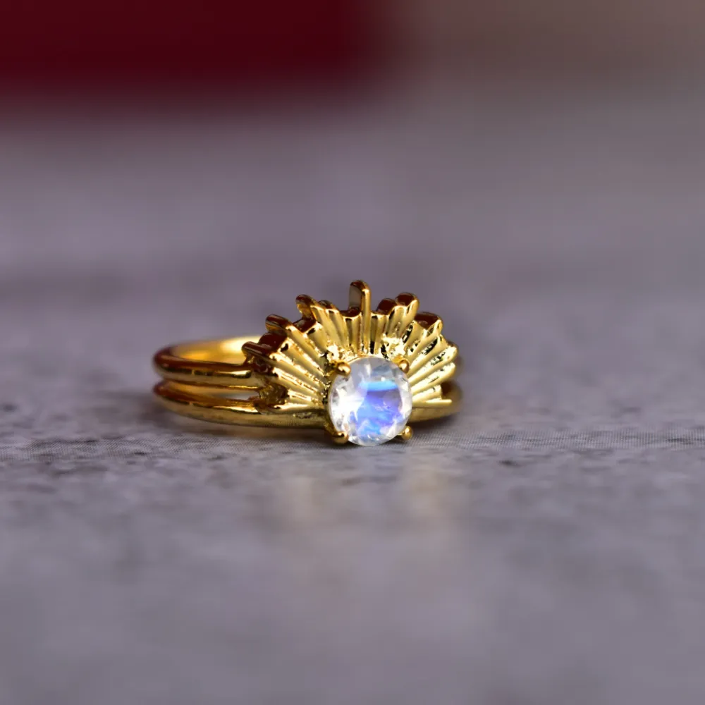 Sunrise Moonstone Ring