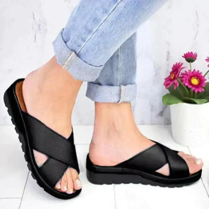  Cross Strap Slip On Sandals Apparel