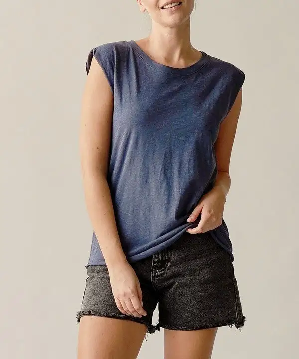 Slub Knit Sleeveless Tank Top