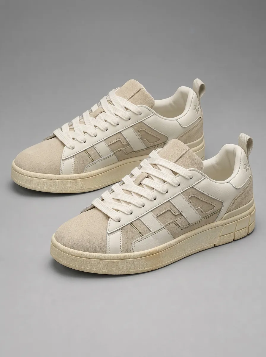 Men's Suede Geometric Pattern Skate Shoes